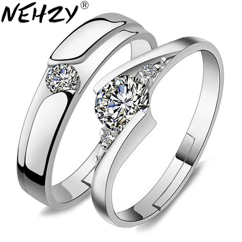 

NEHZY S925 Stamp Ultra-flash crystal couple ring tenderness ring fashion jewelry ring to send his girlfriend to send his wife