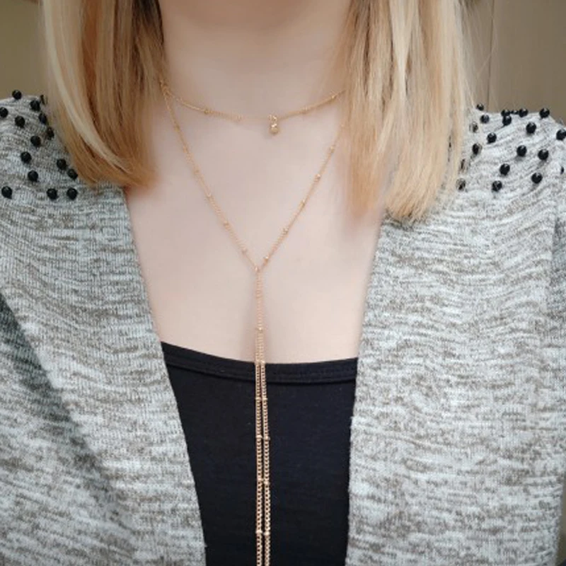 Женское Ожерелье чокер с длинными бусинами|Колье| |