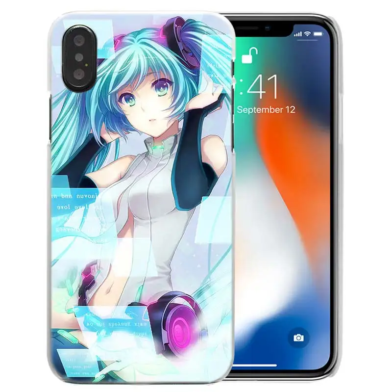 06 Жесткий пластиковый чехол с Аниме Хацунэ Мику для iPhone XS Max XR X 10 7 8 6 6S Plus 5S SE 5 4S 4 5C, прозрачный чехол для телефона - Цвет: 06