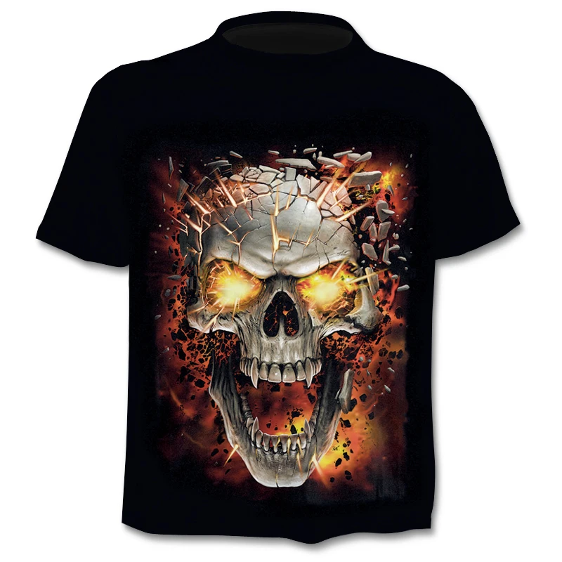 Мужская одежда 20193D футболка с принтом черепа аниме животных camisetas hombre terminator