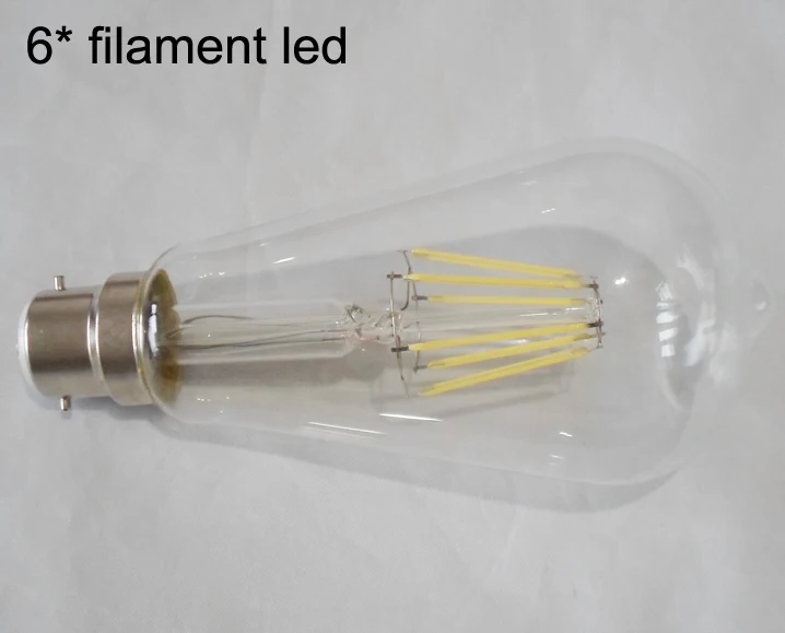 

2 PACK Edison retro bulbs 6W LED glass bulbs 650LM ST64 ST19 LED vintage lamps B22 bayonet COB led filament bulb bombilla LED
