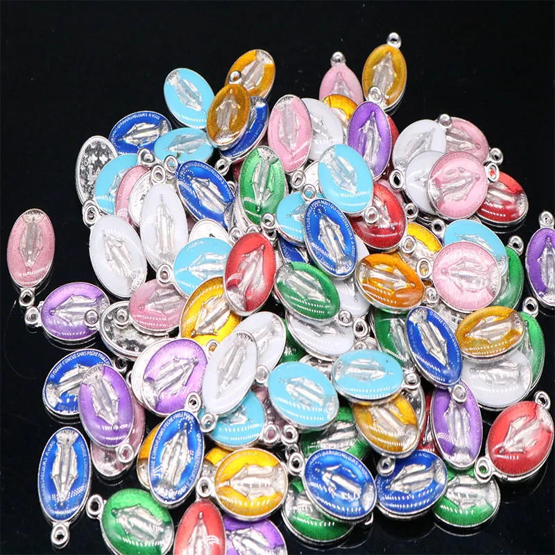 Религиозный миниатюрный трофей голубая Мария, католический подарок, Дева Мария, Священное Сердце, Священная медаль, 100 шт.