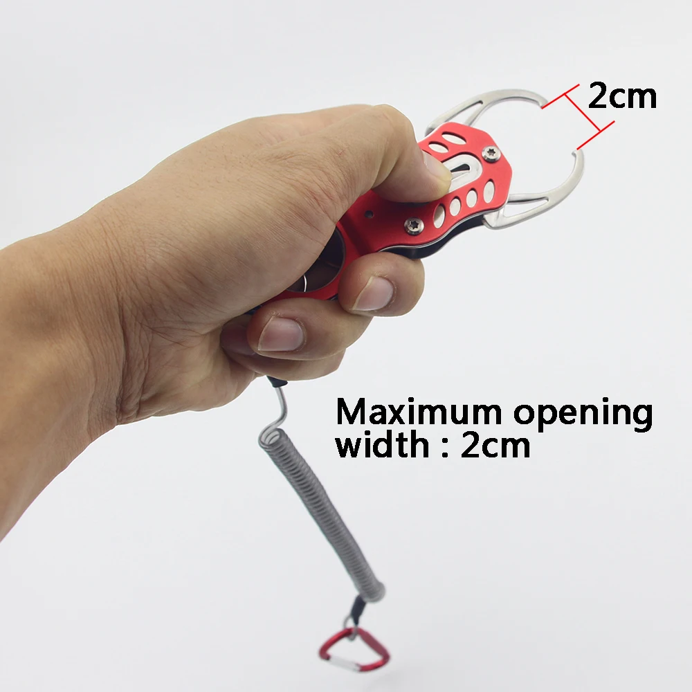 Fish Grip Outdoor Portable Lock Pesca Fishing Tackle tools Fish Lip Clip Folding Gripper Ultra light weight with Retention Rope images - 6