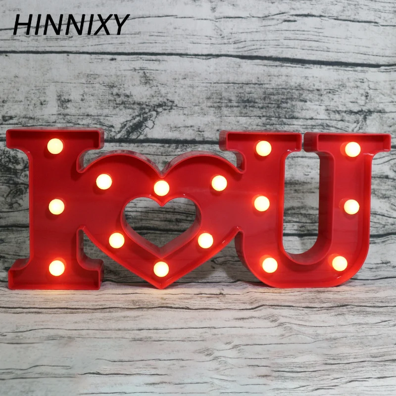 Hinnixy 3D светодиодные ночные светильники я люблю тебя буквы лампа алфавита