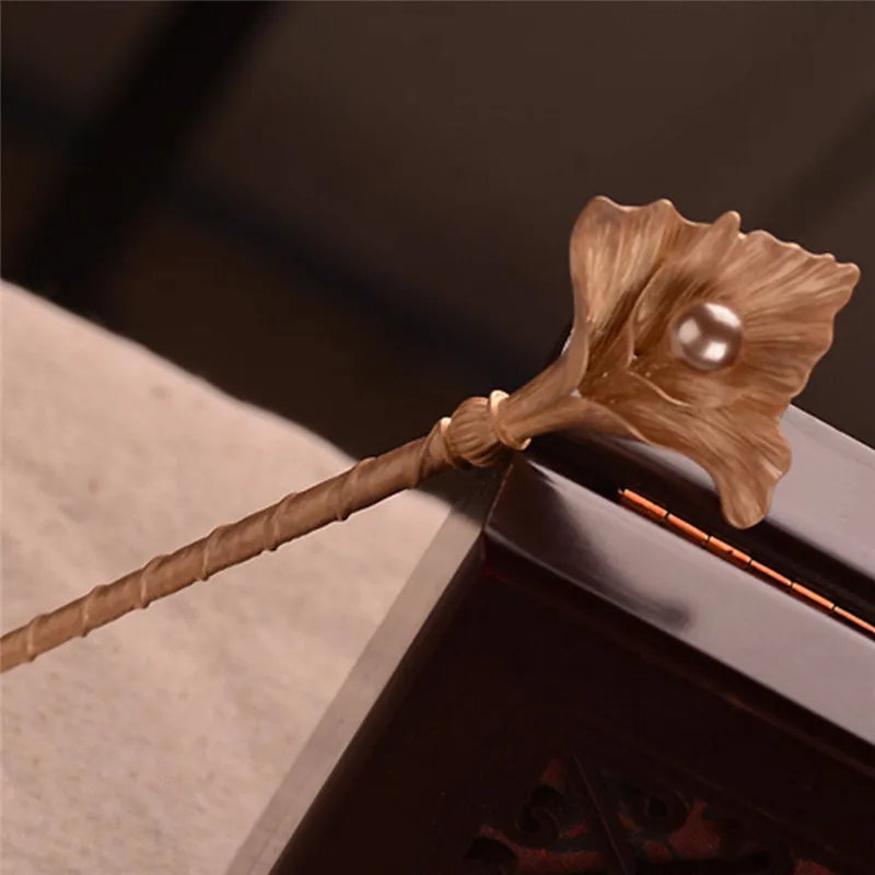 Ретро гинкго листья палочки для волос ювелирные изделия имитация жемчуга