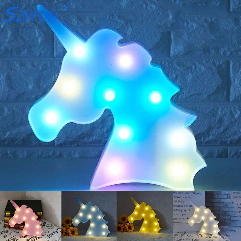 Unicornio светодиодный Ночной светильник, Детские вечерние лампы с единорогом, светящаяся 3D RGB цветная лампа с изображением животных, детский подарок, украшение стола для спальни