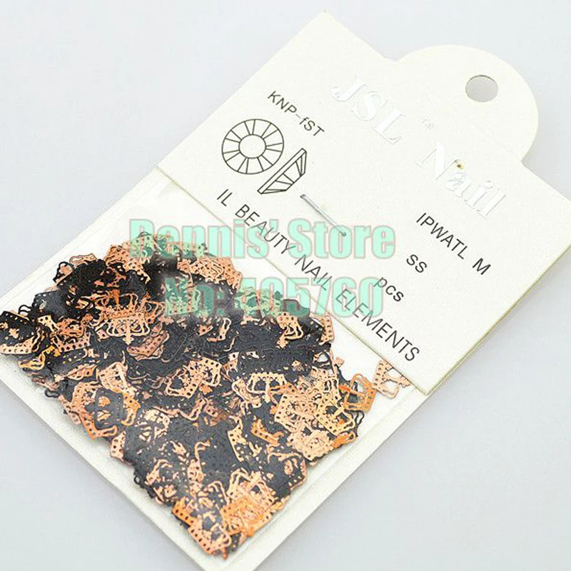 Оптовая Продажа 800 Стильные черные металлические блестки в форме большой короны