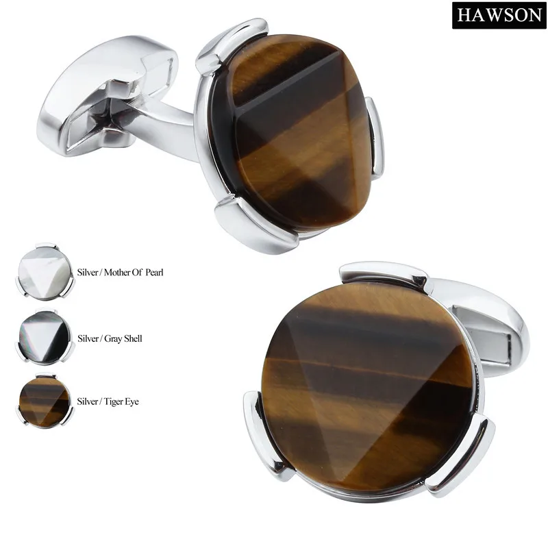 HAWSON Tiger's Eye Stone запонки для мужских французских рубашек неправильная резка лица