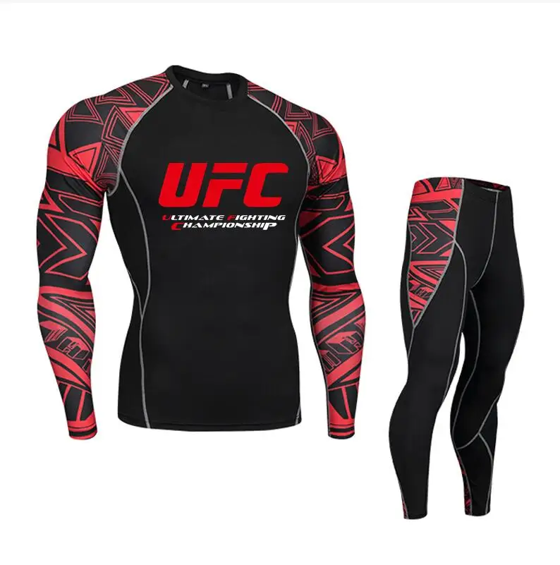 UFC сжатия Костюмы Для мужчин функциональных футболка длинными рукавами Рашгард