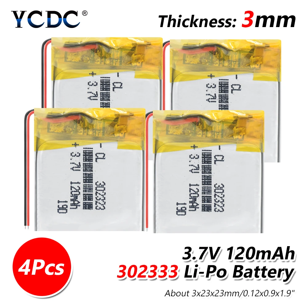 302323 120mAh 3 7 V Смарт часы беспроводная карта аудио рекордер литий полимерный