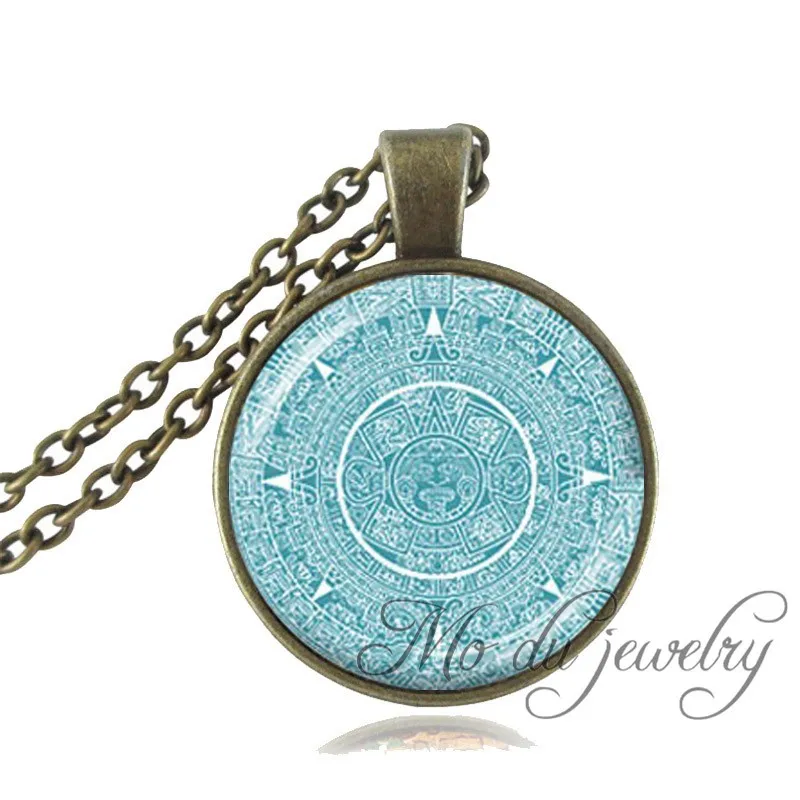 Подвеска для календарем майя ожерелье с античной бронзовой цепочкой