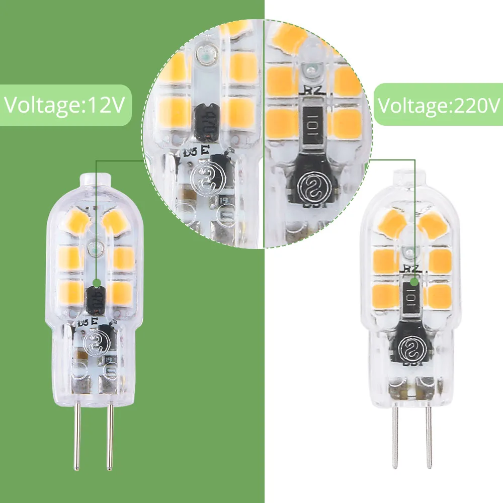 5 пар в упаковке G4 светодиодные лампы 12V 220V красный/зеленый/синий 12 светодиодов