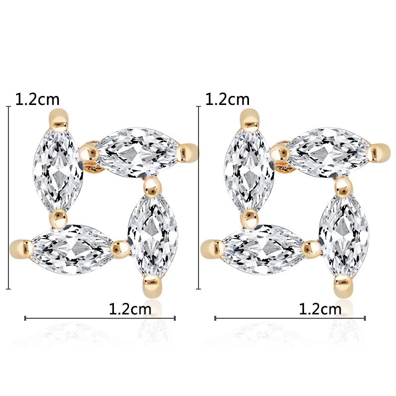 Wind Model Geometric Two-Color Earrings Plating Alloy Simple Fashion Fresh And Exquisite Beautiful Mature Gift Ladies | Украшения и