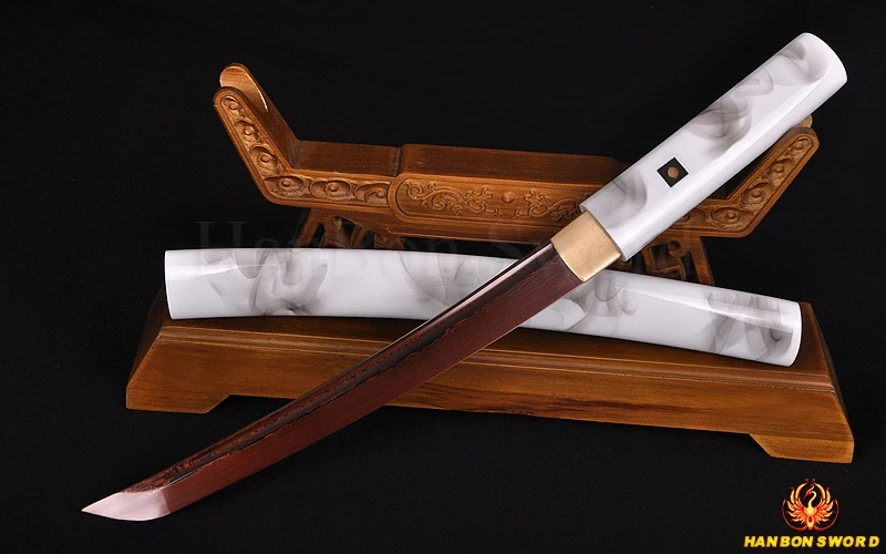 Полный Тан джанпанезе Самурай Дамаск короткий самурайский меч Танто сложенный