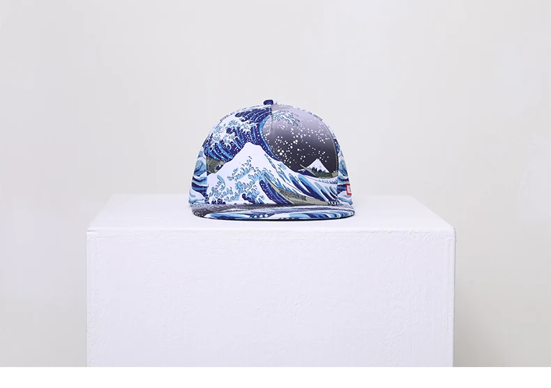 Бренд NUZADA шляпа мужская и женская пара хип-хоп шляпа хлопок полиэстер 3D принт Лето океан волна приморский праздник индивидуальная шапка