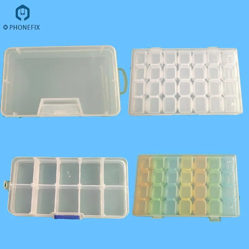 PHONEFIX прозрачная пластиковая коробка инструменты для ремонта телефонов запасные