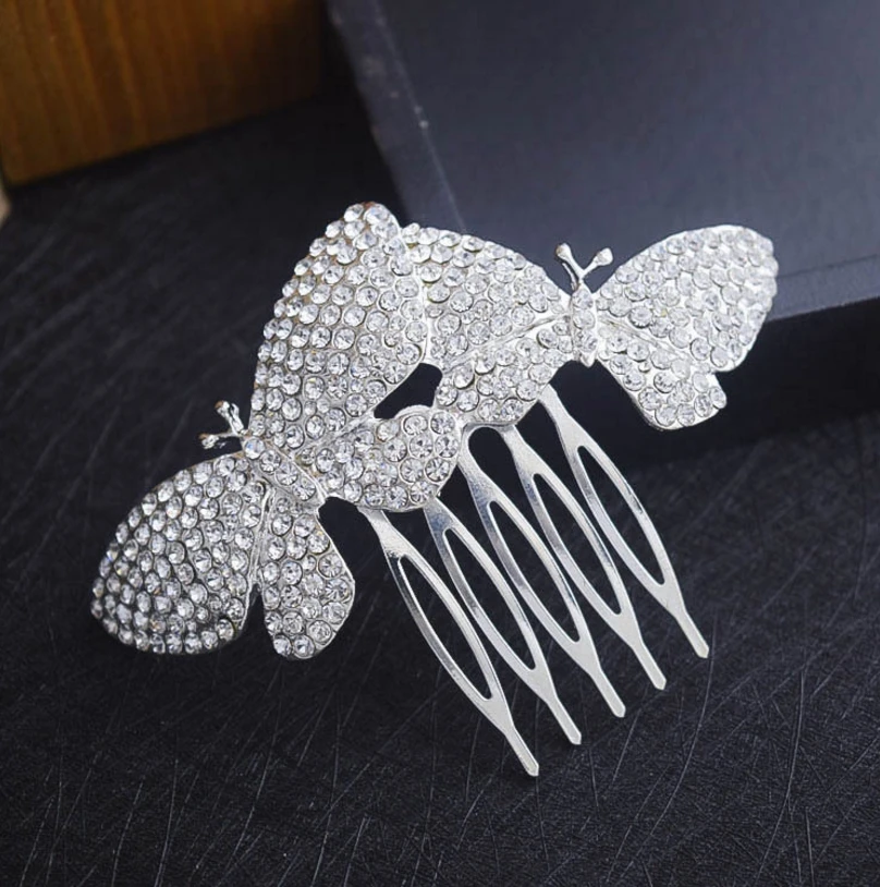 Свадебная бабочка гребни невесты ободки белые свадебные аксессуары для волос