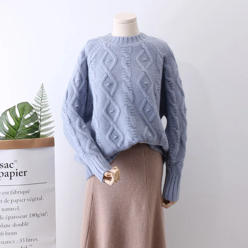 

2018 Real Poncho Sweet Hemp Flowers Easy Sweater Woman Pullover Ball. Rendering Knitting Unlined Upper Garment Thickening M2598