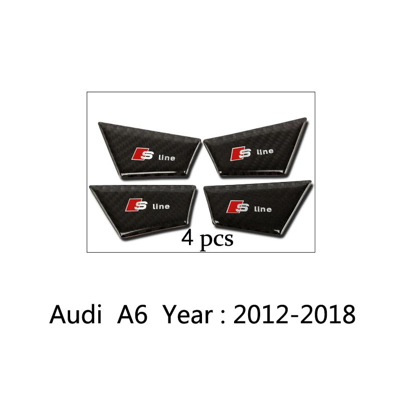 A6 2012-2018 4x углеродное волокно для Audi A3 A4 A5 A6 A7 Q3 Q5 Q7 B6 автомобильный Стайлинг внутренняя дверная ручка крышка чаши отделка наклейки авто аксессуары - Название цвета: A6 2012-2018