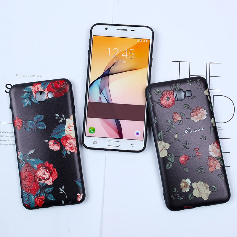 EIRMEON For Samsung Galaxy J3 J5 J7 A3 A5 A7 2016 2017 Case S8 S9 Plus J2 J8 2018 S7 Edge Silicon Flower Back Covers |