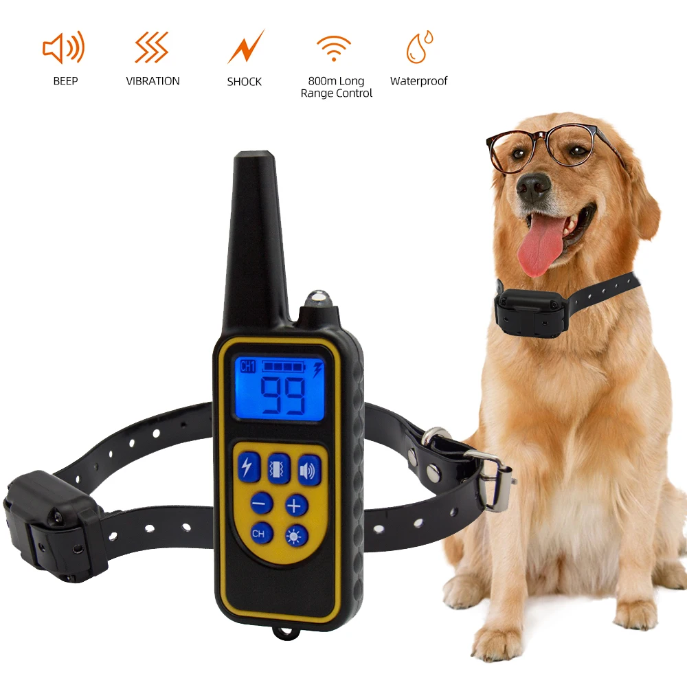 

Ошейник для дрессировки собак с ЖК-дисплеем, перезаряжаемый водонепроницаемый, с вибрацией, ударом и защитой от лая