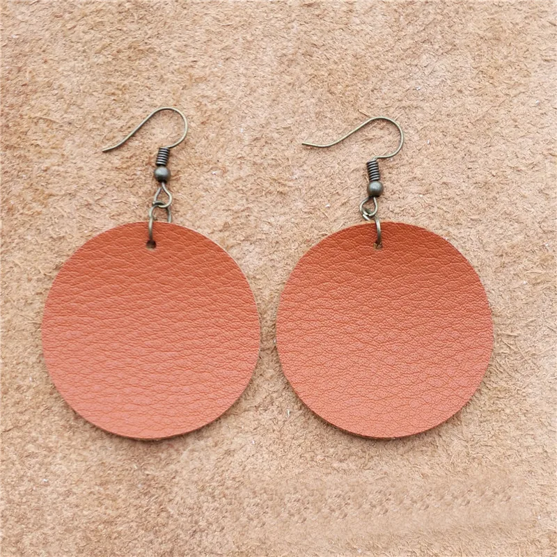 Ювелирные изделия из полиуретана для сережек модные кожаные серьги с рисунком