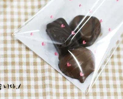 100 шт. самоклеящиеся пакеты для печенья в форме сердца | Дом и сад