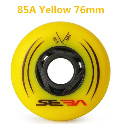 8 pcs Yellow 76mm 8 шт./партия 85A роликовые коньки колеса для SEBA High HV KSJ FSK слалом роликовые коньки колеса 80 мм 76 72 сцепление высокое качество бетонный+ G - Цвет: 8 pcs Yellow 76mm