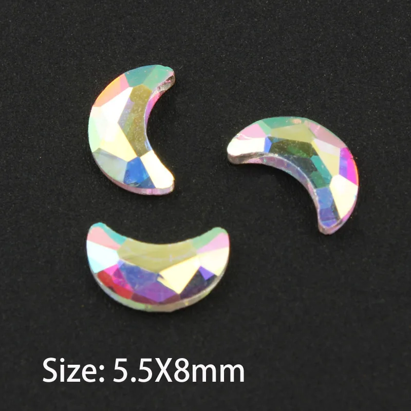 Moon 5.5x8mm Горячая Распродажа кристаллические Нейл-арт, стразы 31 стилей красивые стразы crystal Stone 30/100 шт для 3D украшение для ногтей - Цвет: Moon 5.5x8mm
