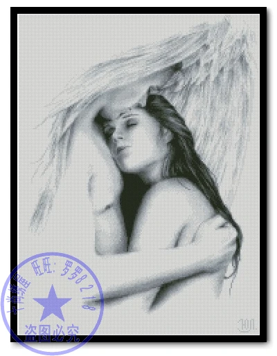 

Top Quality lovely romantic counted cross stitch set kiss lover couple, black and white cross stitch