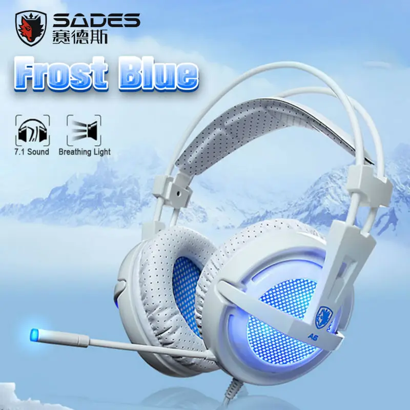 Sades A6 7.1 стерео наушники 2.2 м кабель USB игровая гарнитура с микрофоном голос