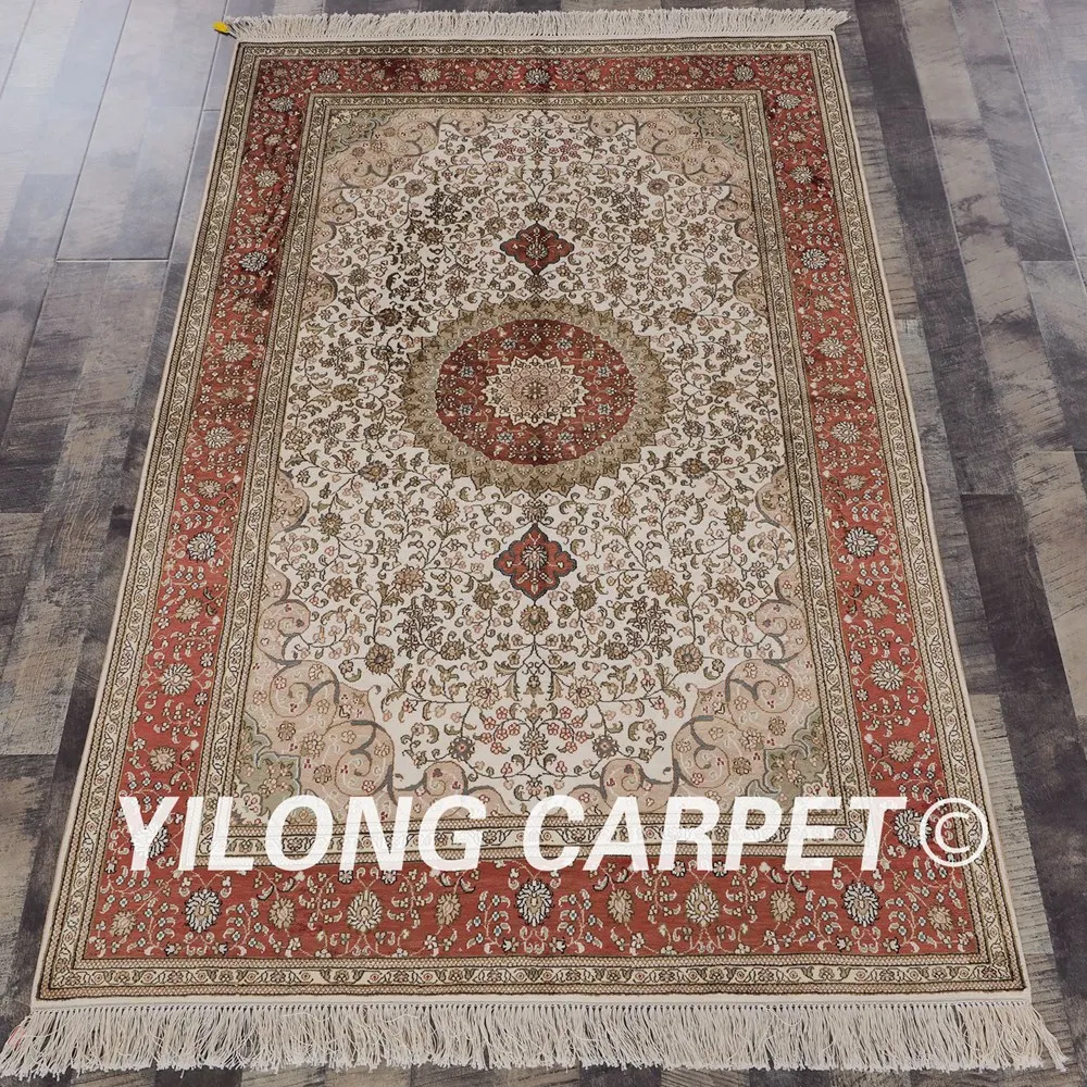 YILONG 4 'x 6' классический Персидский Ручной Работы Красивый шелковый ковер