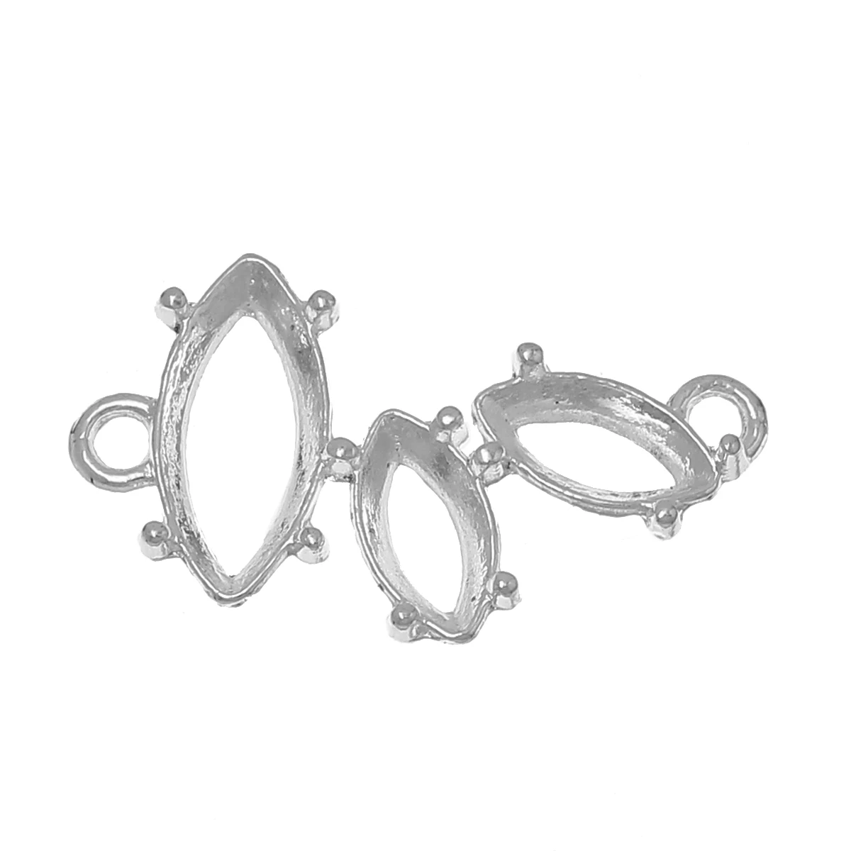 DoreenBeads разъемы из цинкового сплава результаты Olivary серебряный цвет Кабошон