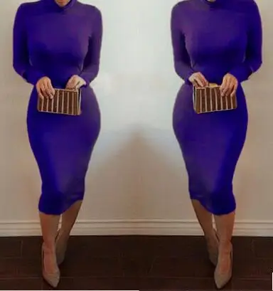 Женское сексуальное Клубное платье карандаш с длинным рукавом и высоким