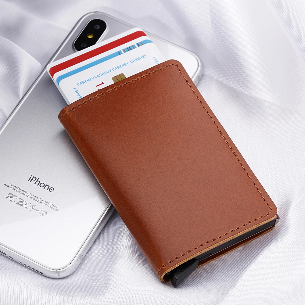 Роскошный мужской кошелек Casekey из натуральной кожи с защитой Rfid держатель для