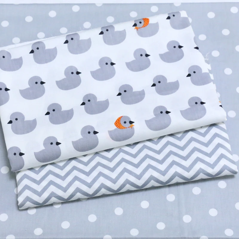 Новая хлопковая ткань в горошек с волнистым принтом утки для шитья стеганая