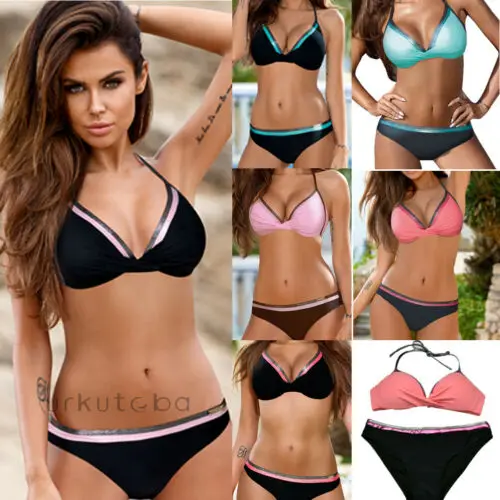Женский купальник Hirigin бикини из полиэстера с пуш апом и подкладкой оптовая