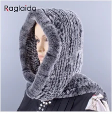 Raglaido/женский шарф, роскошный бренд, шарфы из натурального Лисьего меха, зимние банданы, Женский, модный русский вязаный шарф-кольцо LQ07024