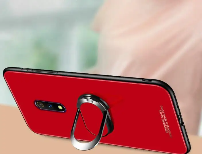 Для realme x/realme x lite стеклянная задняя крышка, мягкий край чехол для смартфона