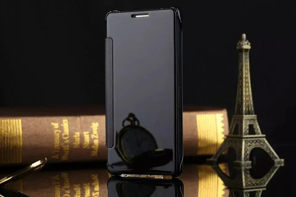 Умный кожаный чехол-книжка для samsung Galaxy S11 S10 S7 Edge S8 S9 Plus Note 7 8 9 10 C5 C7 C9 Pro роскошный зеркальный прозрачный чехол