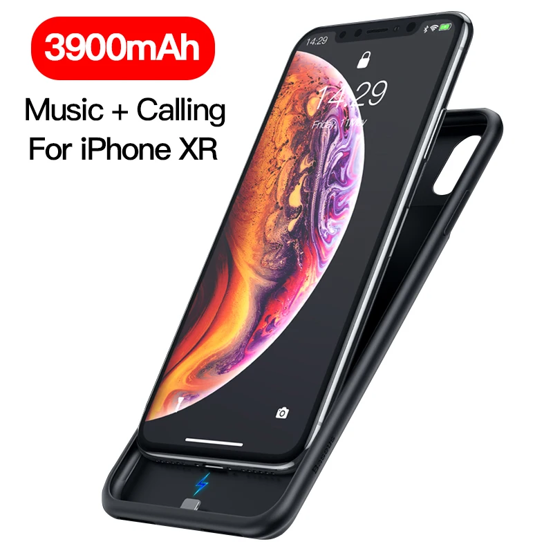 Black For IP XR Чехол для зарядного устройства Baseus для iPhone Xs Max Xr X чехол для зарядки аккумулятора 4200 мАч для iPhone Xsmax внешний аккумулятор зарядное устройство - Цвет: Black For IP XR
