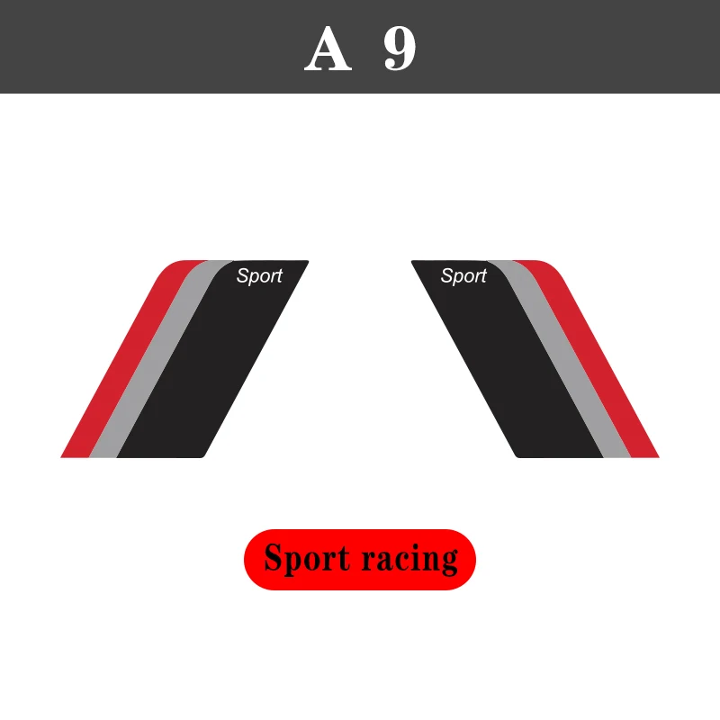 Sport Racing 1 пара, 2 шт., виниловые наклейки на крыло автомобиля, наклейки на кузов автомобиля, украшение для Audi A4 A3 A5 A6 Q3 Q5 Q7, Стайлинг автомобиля - Название цвета: Sport Racing