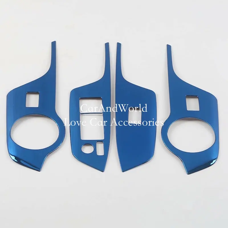 

Car Accessories For Toyota CHR C-HR 2017 2018 2019 Inner Door Armrest Stainless Steel Sticker Window Switch Buttons Cover Trims