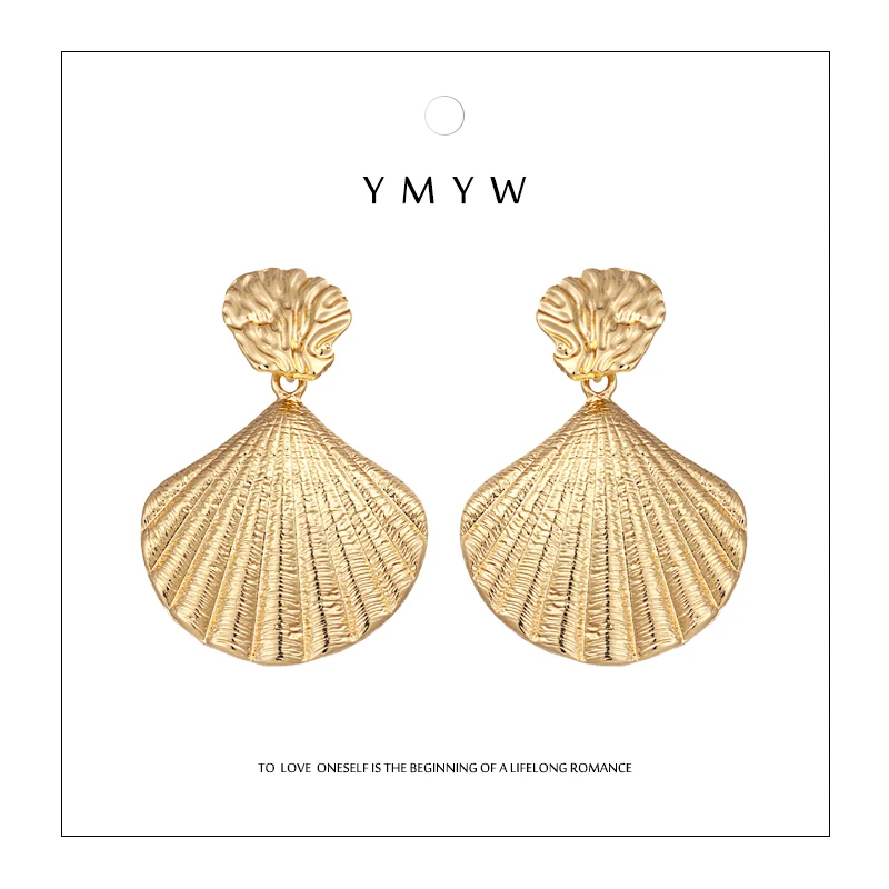 YMYW из цинкового сплава цинковый сплав модные серьги капли ракушки в стиле ретро с