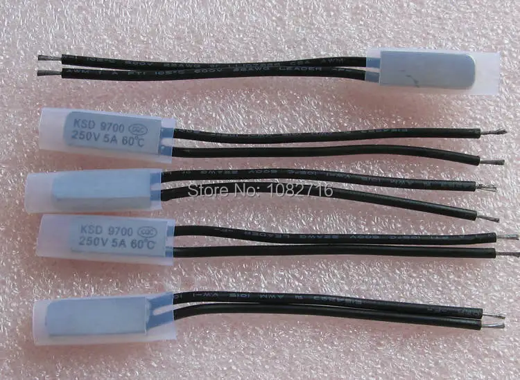 20pcs / pack KSD9700 250V 5A NC 60C &amp 60 Degree normally closed Thermostat Temperature Switch Bimetal Disc Control Free shipping |