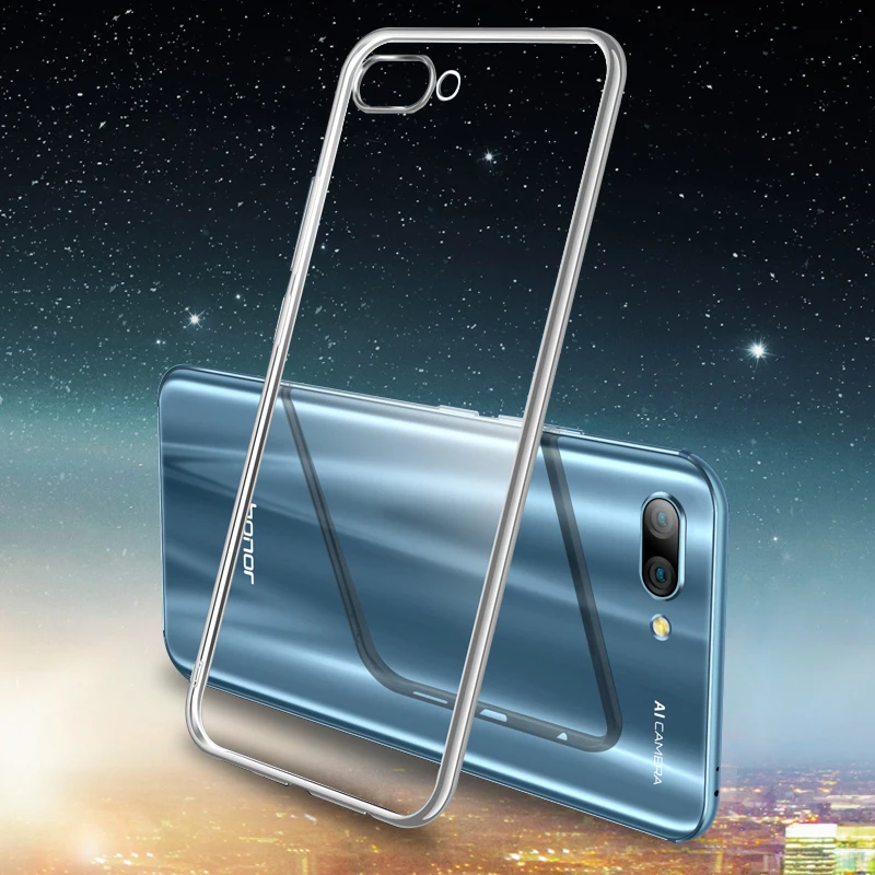 Прозрачный чехол с покрытием для Huawei Honor 10 Lite 8 9 V9 Nova 3 мягкий TPU гальванический