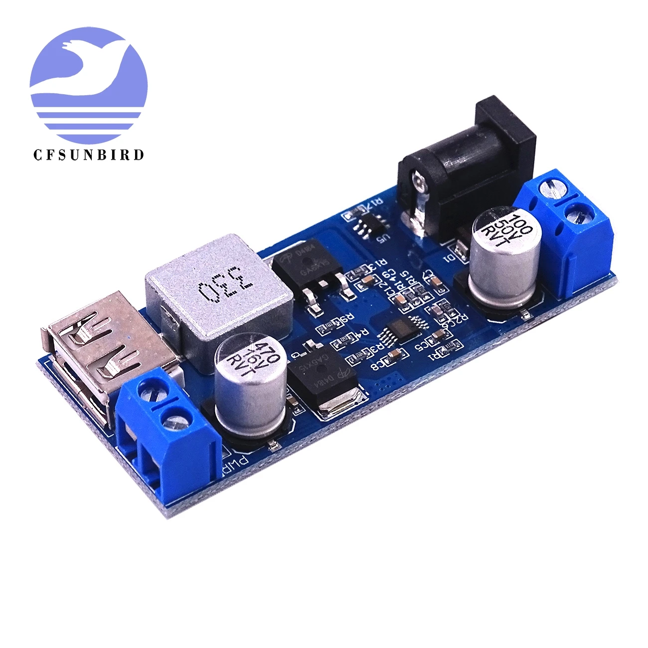 Блок питания CFsunbird LM2596S Регулируемый понижающий преобразователь с USB для замены