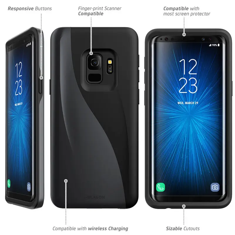 Оригинальный чехол i-Blason для Samsung Galaxy S9 Plus 2018 версия серии Luna Премиум Гибридный ТПУ