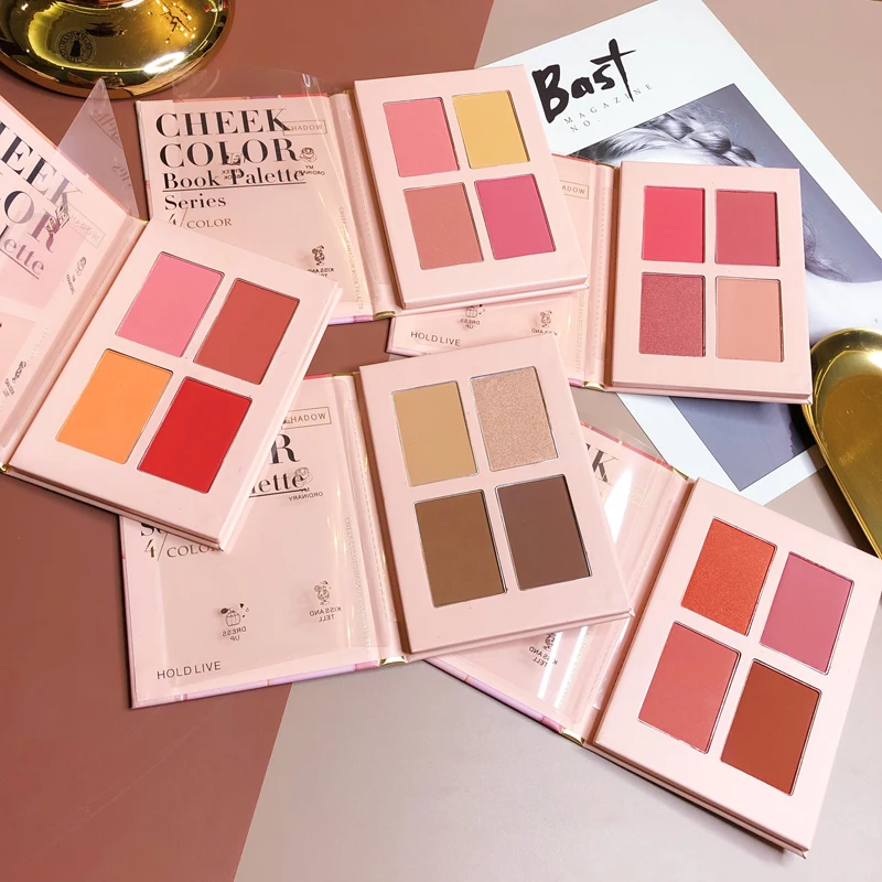 Палитра румян для профессионального макияжа 4 цвета|Румяна| |