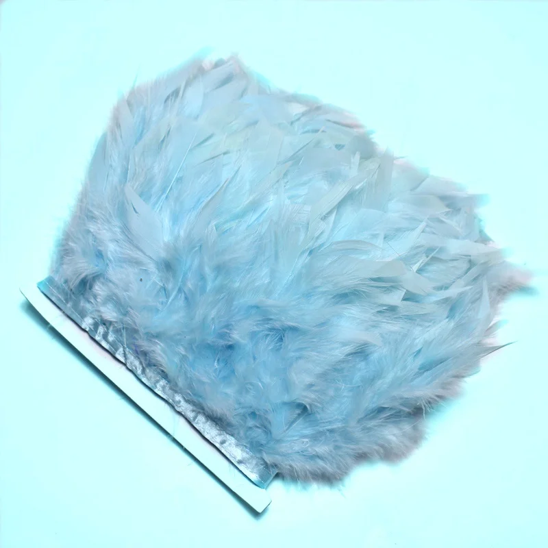 Lightblue 2 м/лот, винно-красные перья индейки для рукоделия, вечерние, декоративные, 10-15 см, сделай сам, натуральные перья для рукоделия - Color: Lightblue